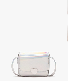 GEMO Sac bandoulière iridescent à fermeture cour fille Gris