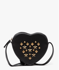 GEMO Sac en forme de coeur avec clous métalliques fille Noir