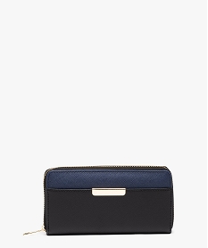 GEMO Portefeuille rigide à soufflet avec fermeture zippée noir standard