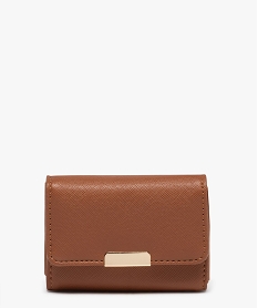 GEMO Porte-monnaie à rabat multipoche femme marron vif