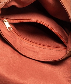 sac besace avec anneau metallique sur le rabat femme orangeJ084301_3