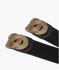 ceinture large elastique avec boucle fantaisie en metal femme noirJ089901_2