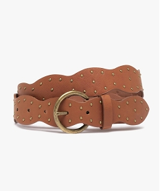 GEMO Ceinture à forme originale et clous dorés femme Orange