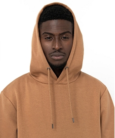 GEMO Sweat à capuche intérieur molletonné homme marron standard