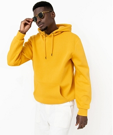 GEMO Sweat à capuche intérieur molletonné homme jaune standard