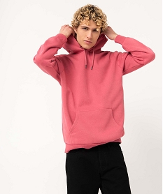 GEMO Sweat à capuche intérieur molletonné homme rose standard