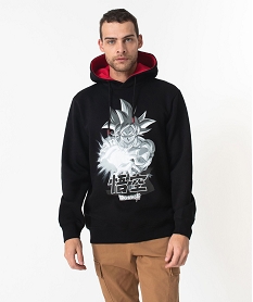 GEMO Sweat à capuche en molleton imprimé San Goku homme - Dragon Ball Super noir standard
