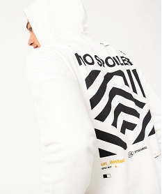 GEMO Sweat en molleton doux avec capuche homme blanc standard