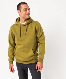 GEMO Sweat à capuche intérieur molletonné homme vert vif
