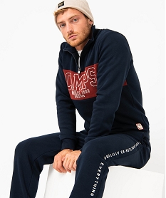 GEMO Sweat à col montant bicolore homme - Camps United Bleu