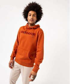 GEMO Sweat à capuche en molleton homme orange standard