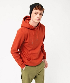 GEMO Sweat à capuche intérieur molletonné homme Rouge