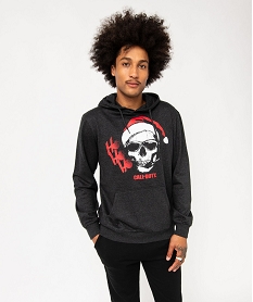 sweat a capuche imprime extravagant special noel homme - call of duty grisJ094401_1