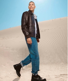 GEMO Jean Wide Leg extensible homme bleu vif