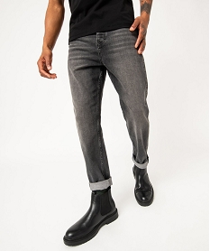 GEMO Jean tapered délavé homme noir standard