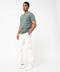 GEMO Pantalon cargo coupe Straight homme Beige