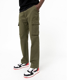 GEMO Pantalon cargo en coton stretch homme kaki standard