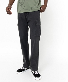 GEMO Pantalon cargo en coton stretch homme Gris