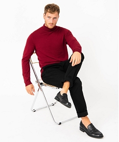 GEMO Pantalon chino en coton stretch uni homme noir standard