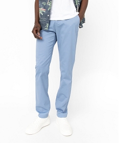GEMO Pantalon chino en coton stretch uni homme bleu vif