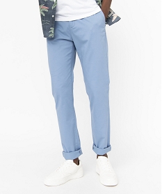 pantalon chino en coton stretch uni homme bleuJ097101_2