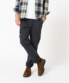 GEMO Pantalon cargo en coton stretch homme Gris