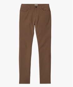 pantalon 5 poches coupe slim en toile extensible homme brunJ097901_4
