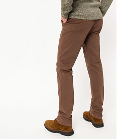 pantalon chino en coton stretch coupe slim homme brunJ098101_3