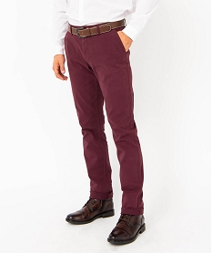 pantalon chino en coton stretch coupe slim homme violetJ098201_1