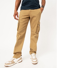 pantalon cargo en coton serge homme jauneJ098601_1