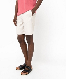 GEMO Bermuda uni contenant du lin homme blanc chine
