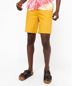 GEMO Bermuda uni contenant du lin homme jaune standard