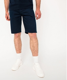 GEMO Bermuda coupe chino en coton stretch homme Bleu