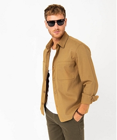 GEMO Sur-chemise en coton homme marron standard
