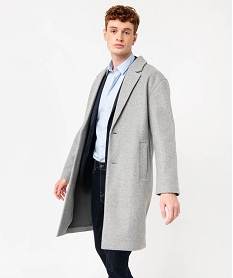 manteau mi-long a col tailleur homme grisJ101101_1