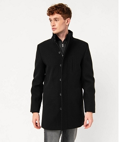 manteau mi-long avec col interieur amovible homme noirJ101201_2