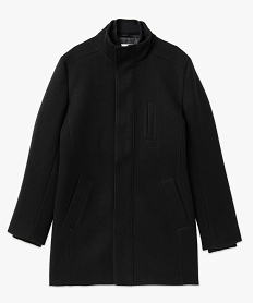 manteau mi-long avec col interieur amovible homme noirJ101201_4