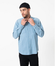 chemise en jean coupe droite homme bleuJ102101_1