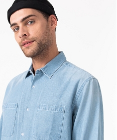 chemise en jean coupe droite homme bleuJ102101_2