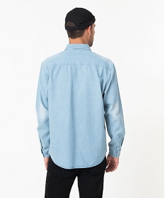 chemise en jean coupe droite homme bleuJ102101_3
