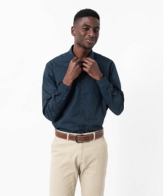 GEMO Chemise manches longues à micro-motifs homme Imprimé