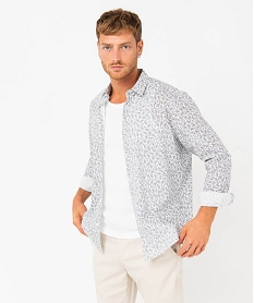 GEMO Chemise manches longues coupe regular à micro-motifs homme Imprimé