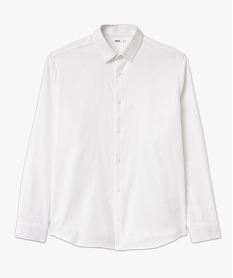 chemise manches longues en coton texture homme blancJ102501_4