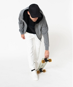 GEMO Pantalon de jogging en maille extensible homme blanc standard