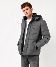 blouson chine a capuche amovible homme grisJ103801_1