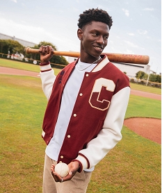 GEMO Blouson bomber à manches contrastantes homme - Camps United Rouge