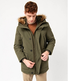 GEMO Parka dhiver à capuche homme Vert