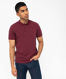 GEMO Polo à manches courtes en maille piquée homme Rouge