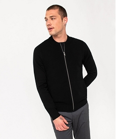 GEMO Gilet zippé en maille piquée homme noir standard