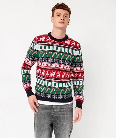 pull de noel multicolore homme rougeJ109101_1